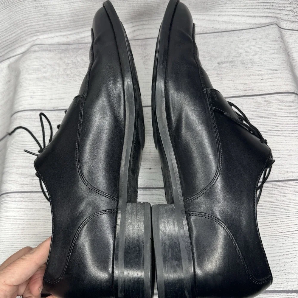 Cole Haan Lenox Hill Mens Size 11.5M Split Toe Oxford Black Leather Shoes C11627